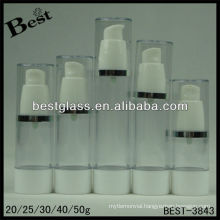 20/25/30/40/50ml airles cosmetic bottle,straight round shape airless cosmetic bottle,san airless cosmetic bottle